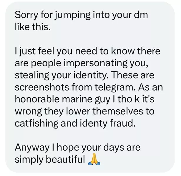  A MESSAGE KAGAN DUNLAP HAS RECEIVED ABOUT THE ROMANCE SCAMS